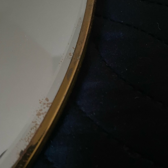 Vintage Antique Victorian Floral Hand MCM Mirror Gold Brass Silver Toned 14”x 5 - Picture 14 of 15